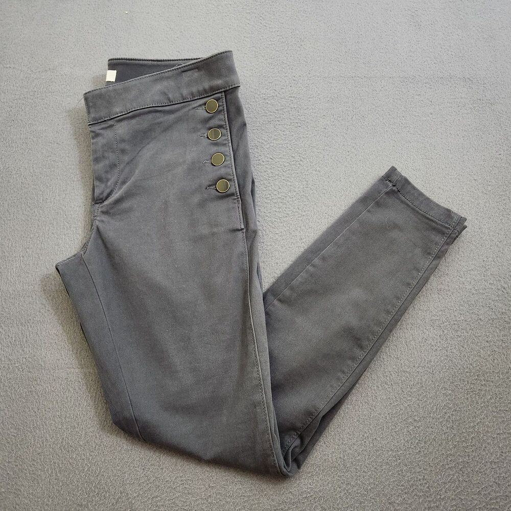 LOFT Women 4P Gray Marisa Sailor Skinny Trousers